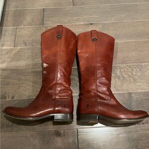 6 1/2 Frye Riding Boots - Leather Caramel / Chesnut Brown